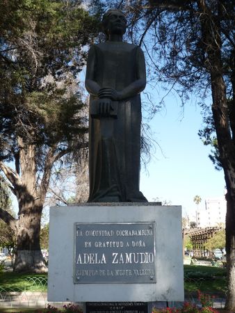 Statue of the feminist poet Adela Zamudio on the Prado