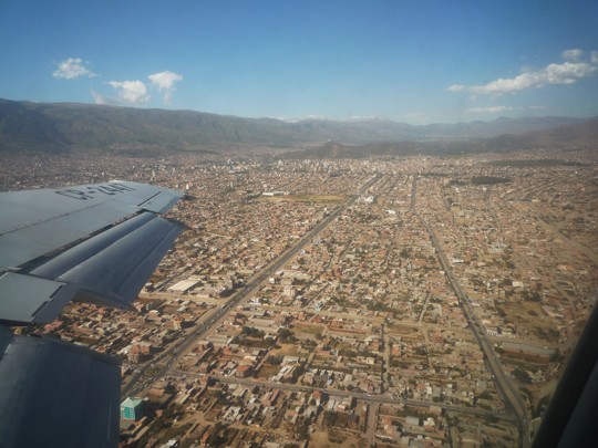 Aerial photo of the western neighborhoods of Cochabamba