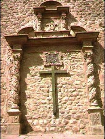 Cross on a church facade
