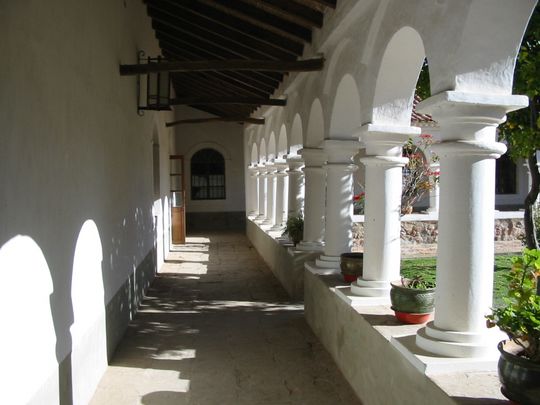 Inclined columns of the first cloister