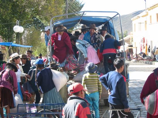 Villagers of the region arriving in Tarabuco