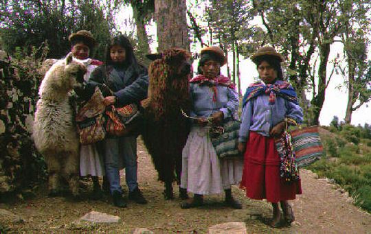 Cholitas and alpacas